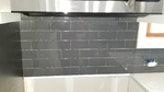 life art cabinetry white shaker door lg quartz grey subway wood tile