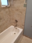 tub with brushed nickle delta spout