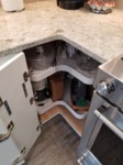 Lazy susan to maximize corner storage 